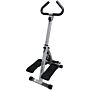 Homcom Stepper W/handle Hand Grip Workout Fitness Machine For Fitness Aerobic Exercise Home Gym Grey