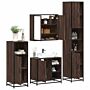 Vidaxl 4 Piece Bathroom Furniture Set Brown Oak Engineered Wood