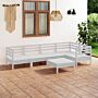 Vidaxl 6 Piece Garden Lounge Set Solid Pinewood White