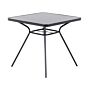 Outdoor Dining Table Black Steel 80 X 80 Cm Modern Garden