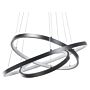 Pendant Lamp Black Aluminium Integrated Led Lights 3 Round Rings Hanging Modern Glamour Lighting