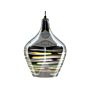 Hanging Light Pendant Lamp Silver Highly Glossy Reflective Glass Geometric Shade Eclectic Glamorous Design