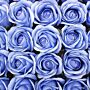 Craft Soap Flowers - Med Rose - Blue With Black Rim - Pack Of 10