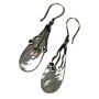 Shell & Silver Earrings - Three Hearts - Mop