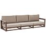 Garden Sofa Dark Wood And Taupe Acacia Wood Outdoor 3 Seater With Cushions Modern Design Beliani