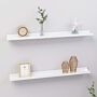 Vidaxl Wall Shelves 2 Pcs High Gloss White 80x9x3 Cm