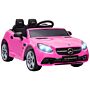 Aiyaplay Mercedes Benz Slc 300 Licensed 12v Kids Electric Ride On Car With Parental Remote Two Motor Music Light Suspension Wheel For 3-6 Years Pink