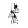 Pendant Lamp Black Colour Metal 3 Lights Cage Bell Shape