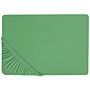 Fitted Sheet Green Cotton 90 X 200 Cm Elastic Edging Solid Pattern