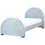 Bed Blue Velvet Upholstered Frame Headrest 3ft Eu Single Size Bedroom Kids Room