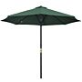 Outsunny Garden Parasol Umbrella, Outdoor Market Table Umbrella Sun Shade Canopy With 8 Ribs, Green