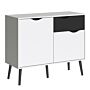 Oslo Sideboard - Small - 1 Drawer 2 Doors In White And Black Matt