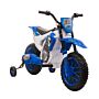 Homcom 12v Kids Electric Motorbike Ride On Motorcycle Vehicle Toy With Training Wheels For 3-5 Years Old, Blue