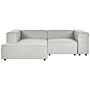 Modular Right Hand Sofa Grey Linen 2 Seater Sectional Corner Sofa With Black Legs