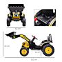 Homcom Kids Digger Ride On Excavator 6v Battery Powered Construction Tractor Music Headlight Moving Forward Backward Gear For 3-5 Years Old Yellow