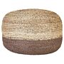 Pouffe Brown Jute Eps Beads Filling 50 X 50 X 40 Cm Round Ottoman