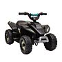 Homcom 6v Kids Electric Ride On Car Atv Toy Quad Bike Four Big Wheels W/ Forward Reverse Functions Toddlers Aged 18-36 Months Black