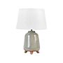 Table Lamp Grey Ceramic 46 Cm White Cone Shade Handmade