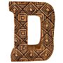 Hand Carved Wooden Geometric Letter D