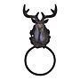 Cast Iron Rustic Towel Ring, Stag Head Design