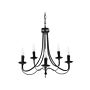 Pendant Lamp Black Metal 117 Cm Painted Finish 5 Lights Victorian Style Vintage Living Room Dining Area