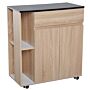 Homcom Kitchen Storage Trolley Cart Cupboard Rolling Island Shelves Cabinet With Door And Drawer Locking Wheels