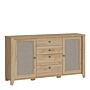 Cestino 2 Door 4 Drawer Sideboard In Jackson Hickory Oak And Rattan Effect