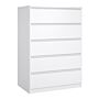 Naia Chest Of 5 Drawers In White High Gloss