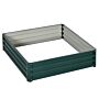 Outsunny Square Raised Garden Bed Box With Weatherized Steel Frame For Vegetables, Flowers, & Herbs, 120 X 120 X 30cm, Green