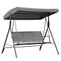 Outsunny 3 Seater Swing Chair Garden Swing Seat Outdoor Hammock W/ Canopy Steel Frame - Grey