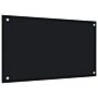 Vidaxl Kitchen Backsplash Black 70x40 Cm Tempered Glass