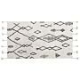 Rug Off-white Black Cotton 80 X 150 Cm Geometric Pattern Runes Tribal Tassels Oriental