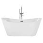 Bath White With Silver Sanitary Acrylic Single 160 X 76 Cm Freestanding