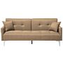 Sofa Bed Grey 3 Seater Buttoned Seat Click Clack