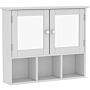 Bath Vida Priano 2 Door Mirrored Wall Cabinet With 3 Compartments, White