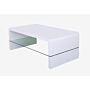 Vala High Gloss Coffee Table With Glass Shelf White