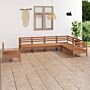 Vidaxl 7 Piece Garden Lounge Set Solid Wood Pine Honey Brown