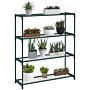 Outsunny Four-tier Steel Plant Shelf - Black | Aosom Uk