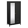 Barcelona Wardrobe With 1 Door + 1 Mirror Door + 2 Drawers Matt Black