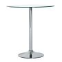 Homcom Round Dining Table, Modern Dining Room Table With Tempered Glass Top, Steel Base, Space Saving Small Bar Table