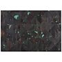 Rug Brown And Blue Cowhide Leather 230 X 160 Cm Abstract Handcrafted Low Pile