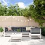 Vidaxl 6 Piece Garden Lounge Set White Solid Wood Pine