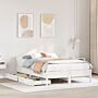 Vidaxl Bed Frame Without Mattress White 140x190 Cm Solid Wood Pine