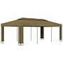 Vidaxl Gazebo With Double Roof 3x6 M Taupe 180 G/m²