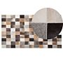 Area Rug Multicolour Cowhide Leather 200 X 300 Cm Rectangular Patchwork Handcrafted