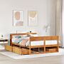 Vidaxl Bed Frame Without Mattress Wax Brown 120x200 Cm Solid Wood Pine