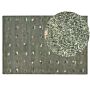 Area Rug Green Wool 160 X 230 Cm Animal Pattern Hand Tufted