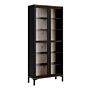 Display Cabinet Glazed 2 Doors In Black And Walnut