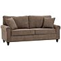 Homcom 2 Seater Sofas, Fabric Sofa With Nailhead Trim, Loveseat With Cushions And Throw Pillows, Brown