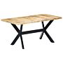 Vidaxl Dining Table 160x80x75 Cm Solid Rough Mango Wood